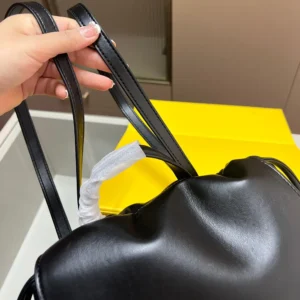 Fendi Women Cappuccino Black Leather Backpack 8BZ057A