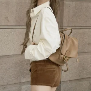 Fendi Women Cappuccino Brown Leather Backpack 8BZ057A