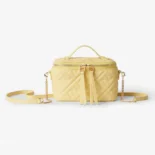 Fendi Women Vanity Yellow Nappa Leather Mini-Bag With Ff Motif