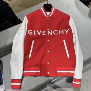 Givenchy Women GIVENCHY Bomber in Wool and Leather-Red