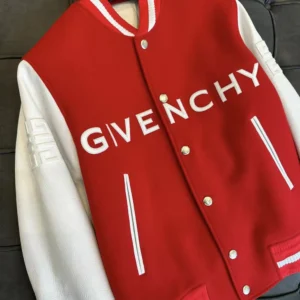 Givenchy Women GIVENCHY Bomber in Wool and Leather-Red