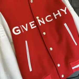 Givenchy Women GIVENCHY Bomber in Wool and Leather-Red