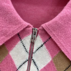 Miu Miu Women Cashmere Half-Zipper Polo Shirt MMLB70