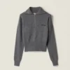 Miu Miu Women Cashmere Half-Zipper Sweater MMLB4717SA