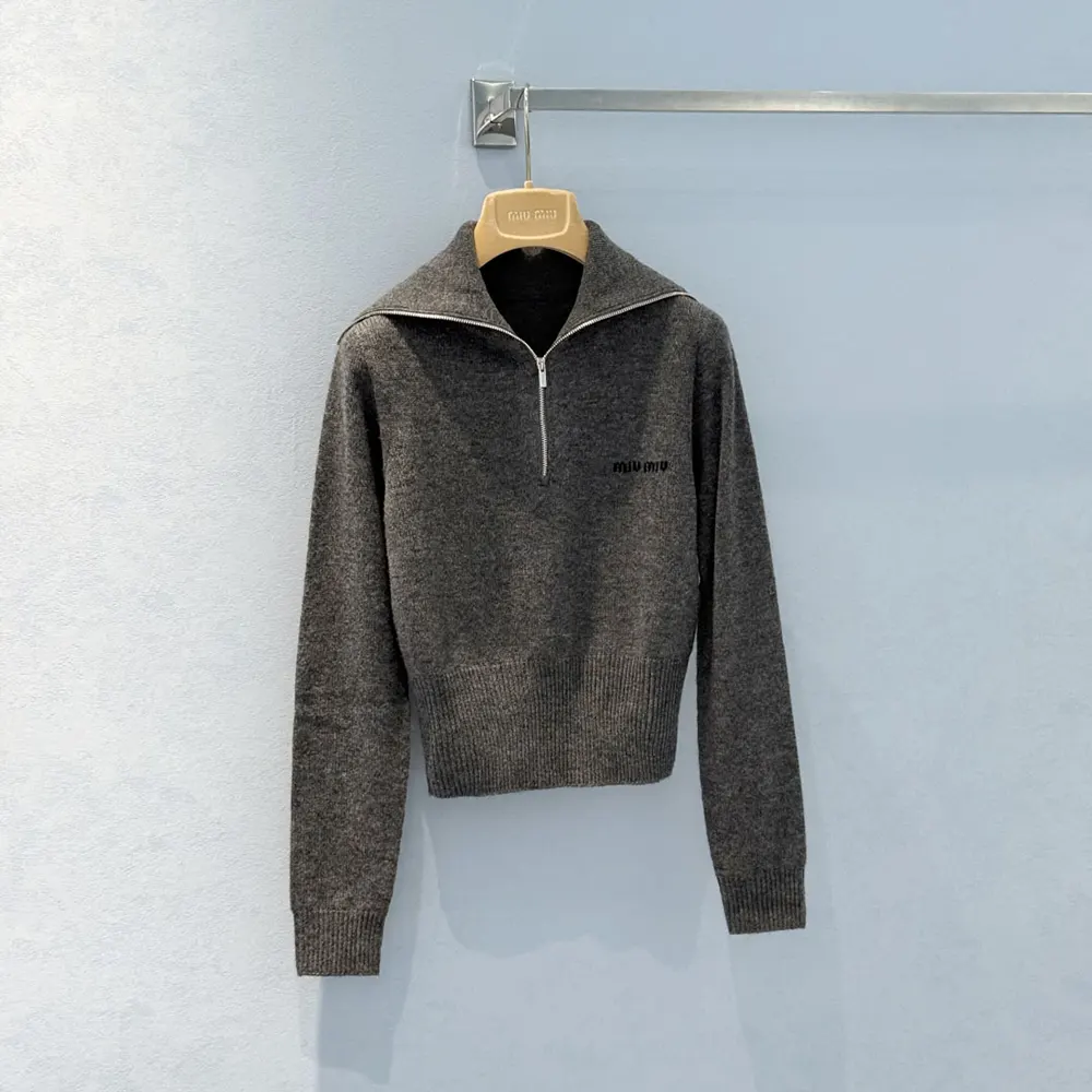 Miu Miu Women Cashmere Half-Zipper Sweater MMLB4717SA 3 Miu Miu Women Cashmere Half-Zipper Sweater MMLB4717SA