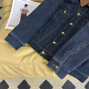 Miu Miu Women Flocked Denim And Velvet Blouson Jacket GWB280