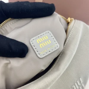 Miu Miu Women Gabardine Pouch-White 5NE8412IA7F0C42