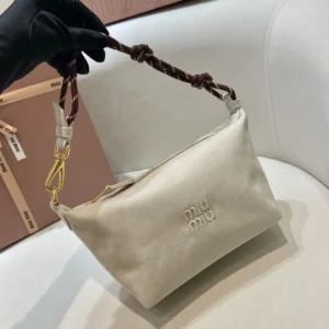 Miu Miu Women Gabardine Pouch-White 5NE8412IA7F0C42