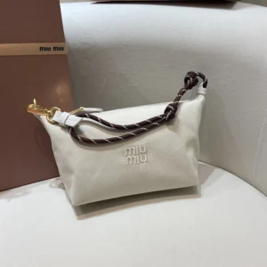 Miu Miu Women Gabardine Pouch-White 5NE8412IA7F0C42