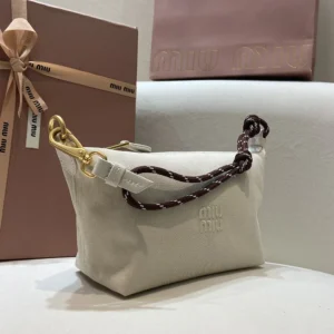 Miu Miu Women Gabardine Pouch-White 5NE8412IA7F0C42