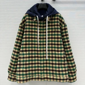 Miu Miu Women Gingham Check And Technical Fabric Jacket ML1268175X