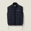 Miu Miu Women Light Pongé Down Vest with Embroidered logo ML1345 11 Miu Miu Women Light Pongé Down Vest with Embroidered logo ML1345