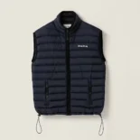 Miu Miu Women Light Pongé Down Vest with Embroidered logo ML1345