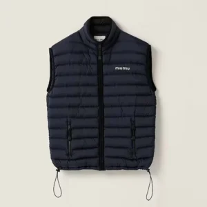 Miu Miu Women Light Pongé Down Vest with Embroidered logo ML1345