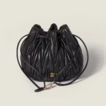Miu Miu Women Matelassé Nappa Leather Pouch-Black 5ND022