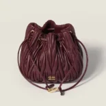 Miu Miu Women Matelassé Nappa Leather Pouch-Burgundy 5ND022