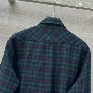 Miu Miu Women Plaid Shirt with Lettering Logo MK1970174R