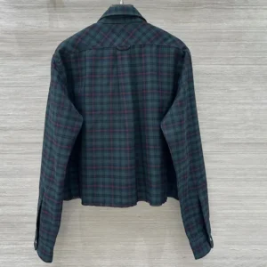 Miu Miu Women Plaid Shirt with Lettering Logo MK1970174R