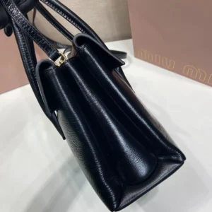 Miu Miu Women Solitaire Shiny Leather Bag-Black 5BA302US0