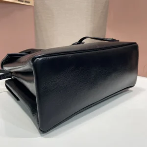 Miu Miu Women Solitaire Shiny Leather Bag-Black 5BA302US0