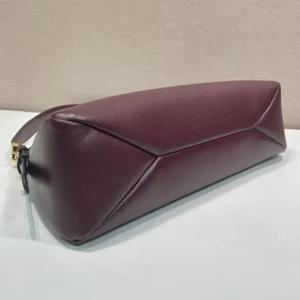 Prada Women Aimée Large Leather Shoulder Bag-Maroon 1BC228