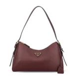 Prada Women Aimée Medium Leather Shoulder Bag-Maroon 1BC229