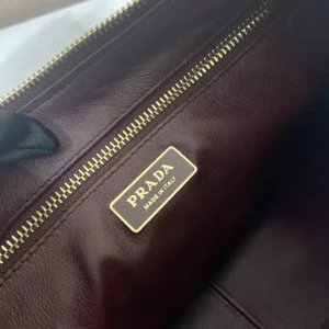 Prada Women Aimée Medium Leather Shoulder Bag-Maroon 1BC229