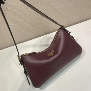 Prada Women Aimée Medium Leather Shoulder Bag-Maroon 1BC229