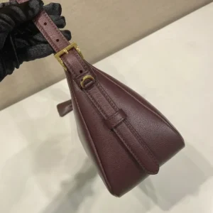 Prada Women Aimée Medium Leather Shoulder Bag-Maroon 1BC229