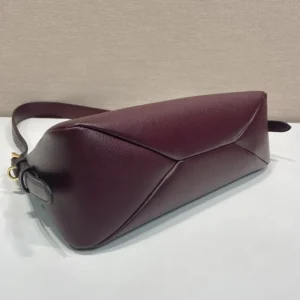 Prada Women Aimée Medium Leather Shoulder Bag-Maroon 1BC229