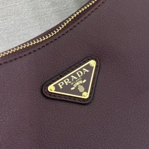 Prada Women Aimée Medium Leather Shoulder Bag-Maroon 1BC229