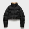 Prada Women Cropped Re-Nylon Down Jacket-Black 29D0561WQ8 11 Prada Women Cropped Re-Nylon Down Jacket-Black 29D0561WQ8