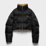 Prada Women Cropped Re-Nylon Down Jacket-Black 29D0561WQ8