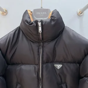 Prada Women Cropped Re-Nylon Down Jacket-Black 29D0561WQ8