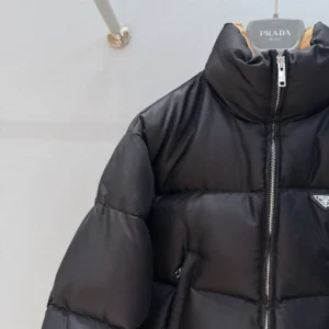 Prada Women Cropped Re-Nylon Down Jacket-Black 29D0561WQ8