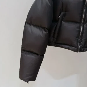 Prada Women Cropped Re-Nylon Down Jacket-Black 29D0561WQ8