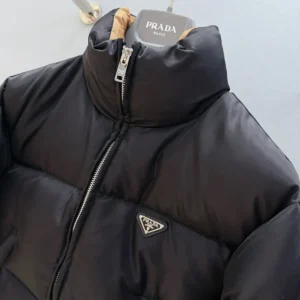 Prada Women Cropped Re-Nylon Down Jacket-Black 29D0561WQ8