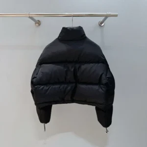Prada Women Cropped Re-Nylon Down Jacket-Black 29D0561WQ8