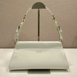 Prada Women Enchaîné Medium Leather Bag-White 1BC2622HIA
