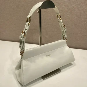 Prada Women Enchaîné Medium Leather Bag-White 1BC2622HIA