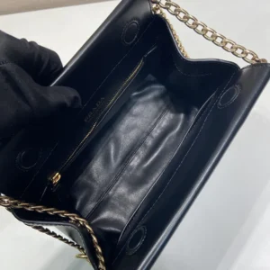 Prada Women Enchaîné Mini Leather Bag-Black 1BC2632HIA