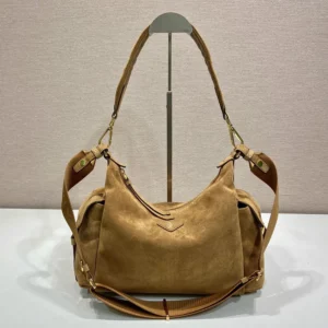 Prada Women Explore Large Suede Bag-Brown 1BC264008F0401