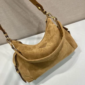 Prada Women Explore Large Suede Bag-Brown 1BC264008F0401