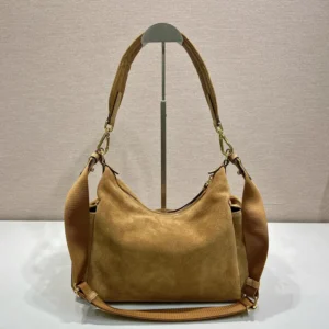 Prada Women Explore Large Suede Bag-Brown 1BC264008F0401
