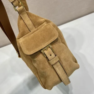 Prada Women Explore Large Suede Bag-Brown 1BC264008F0401