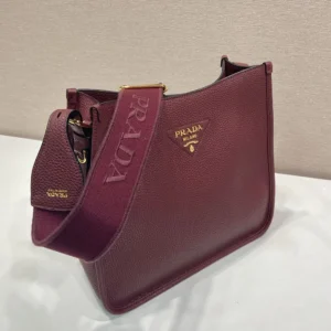 Prada Women Medium Leather Bag-Burgundy 1BC0732DKV