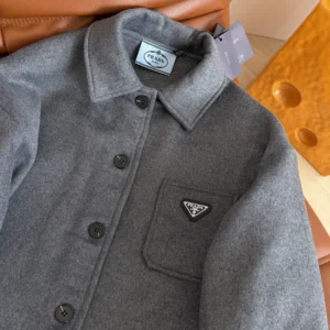 Prada Women Single-Breasted Double Cashwool Caban Jacket P650S179B