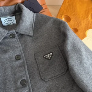 Prada Women Single-Breasted Double Cashwool Caban Jacket P650S179B