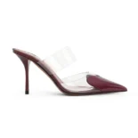 Alaia Women Le Cœur Mules In Patent Leather-Maroon AA3M053