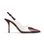 Alaia Women Le Cœur Slingbacks In Patent Leather-Maroon AA3E083